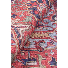 Digital Print Area Rug - Burgundy Cotton Classic Style Washable Non Slip Rug