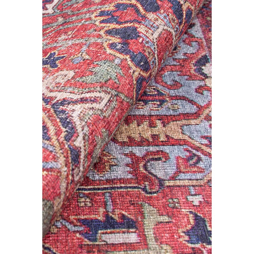Digital Print Area Rug - Burgundy Cotton Classic Style Washable Non Slip Rug