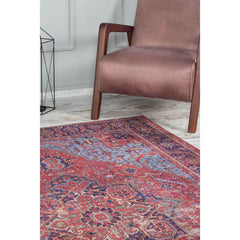 Digital Print Area Rug - Burgundy Cotton Classic Style Washable Non Slip Rug