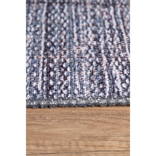 Blue Geometric Area Rug – Washable Non Slip Cotton Area Rug with Soft Microfiber