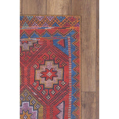 Red Ethnic Area Rug – Washable Non Slip Cotton Rug With Heavy Thick Backing