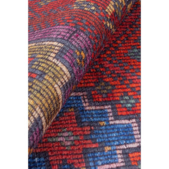 Red Ethnic Area Rug – Washable Non Slip Cotton Rug With Heavy Thick Backing