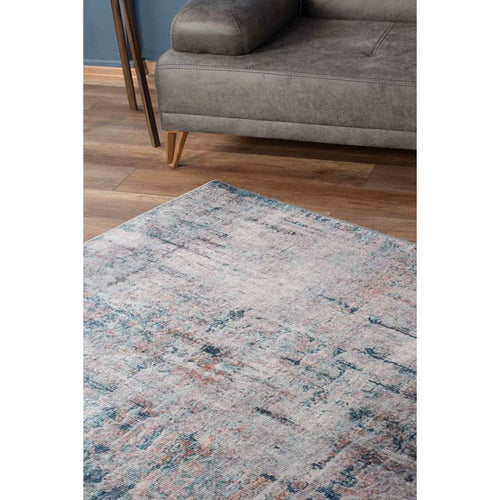 Vintage Cotton Area Rug – Washable Non Slip Green Microfiber Carpet for Living Room