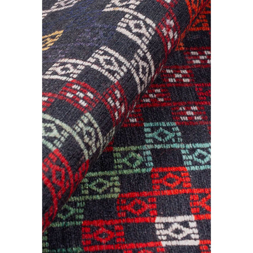 Red Tribal Area Rug – Washable Non Slip Cotton Area Rug with Soft Microfiber