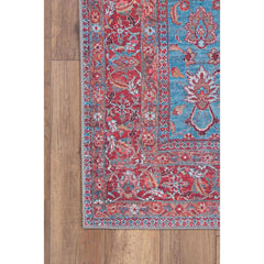 Digital Print Area Rug - Burgundy Ethnic Cotton Woven Washable Non Slip Carpet