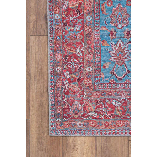 Digital Print Area Rug - Burgundy Ethnic Cotton Woven Washable Non Slip Carpet