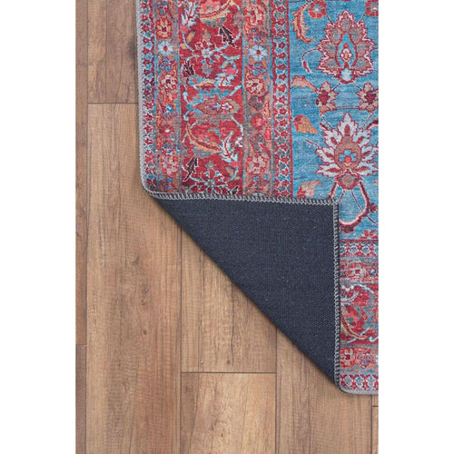 Digital Print Area Rug - Burgundy Ethnic Cotton Woven Washable Non Slip Carpet