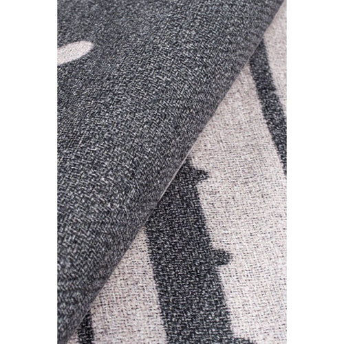 Grey Striped Area Rug – Washable Non Slip Cotton Area Rug with Soft Microfiber