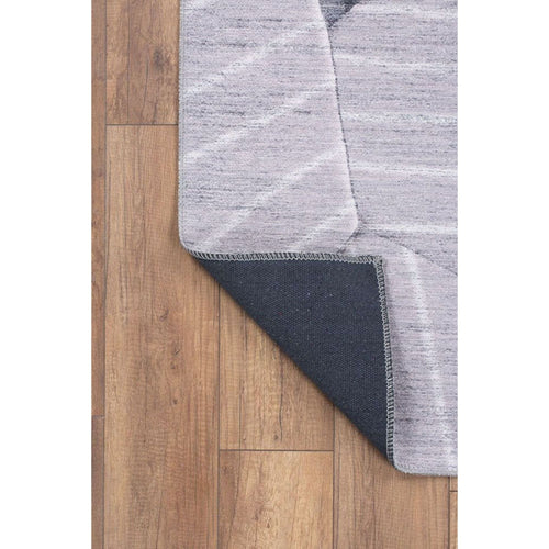 Digital Print Area Rug - Grey Cotton Geometric Washable Non Slip Carpet