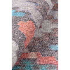 Digital Print Area Rug - Grey Tribal Cotton Washable Non Slip Carpet