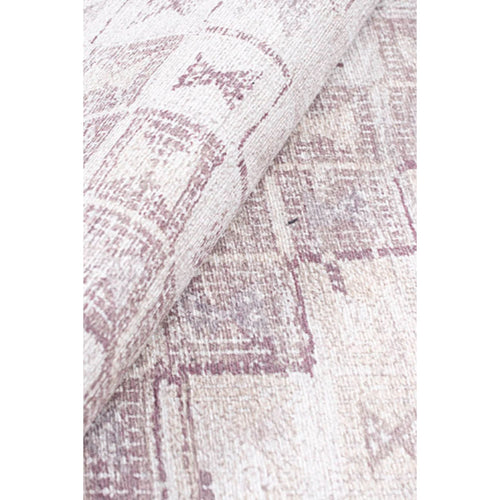 Digital Print Area Rug - Beige Geometric Cotton Washable Non Slip Carpet
