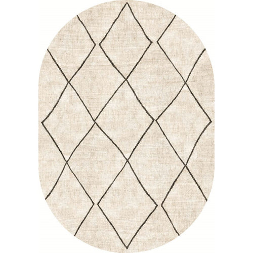 Digital Print Area Rug - Geometric Cotton Washable Non Slip Floor Covering