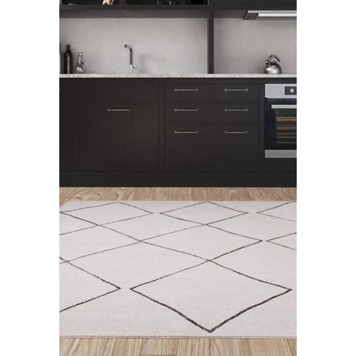 Digital Print Area Rug - Geometric Cotton Washable Non Slip Floor Covering