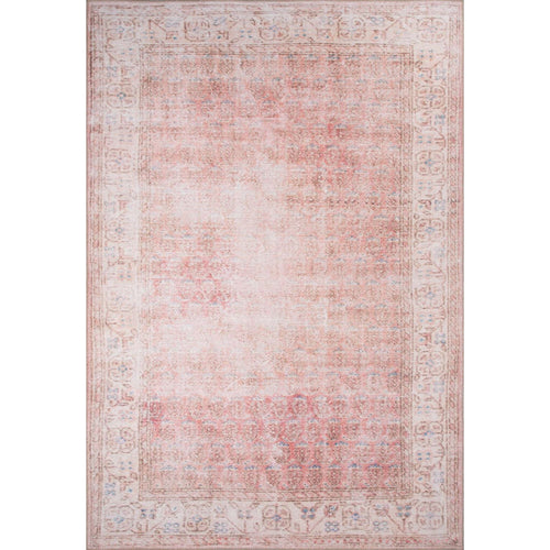 Pink Vintage Area Rug – Washable Non Slip Cotton Soft Microfiber Carpet