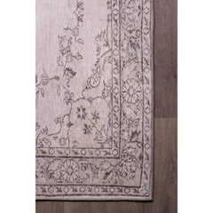 Beige Medallion Area Rug - Washable Non Slip Cotton Floor Carpet for Living Room