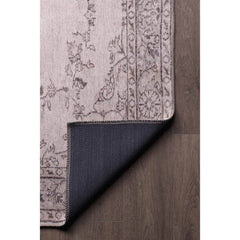 Beige Medallion Area Rug - Washable Non Slip Cotton Floor Carpet for Living Room