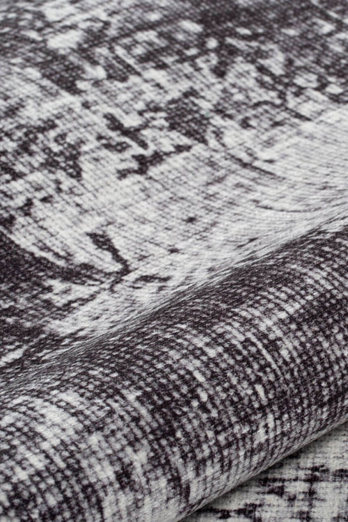 Modern Cotton Area Rug – Grey Soft Microfiber Washable Non Slip Carpet