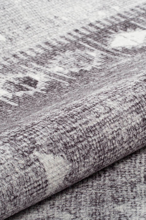 Ethnic Cotton Area Rug – Washable Non Slip Grey Soft Microfiber Carpet