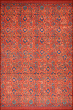 Red Tribal Area Rug - Washable Non Slip Cotton Area Rug for Living Room