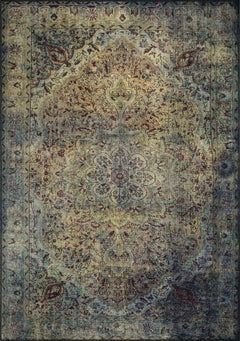 Digital Print Area Rug - Green Medallion Cotton Soft Microfiber Carpet