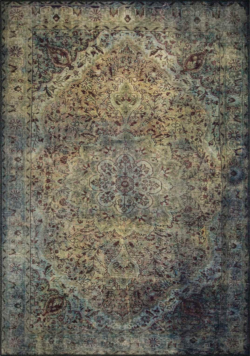 Digital Print Area Rug - Green Medallion Cotton Soft Microfiber Carpet