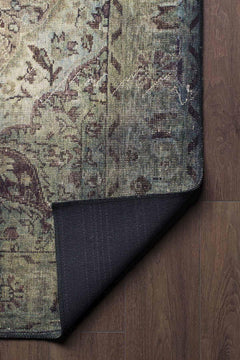 Digital Print Area Rug - Green Medallion Cotton Soft Microfiber Carpet