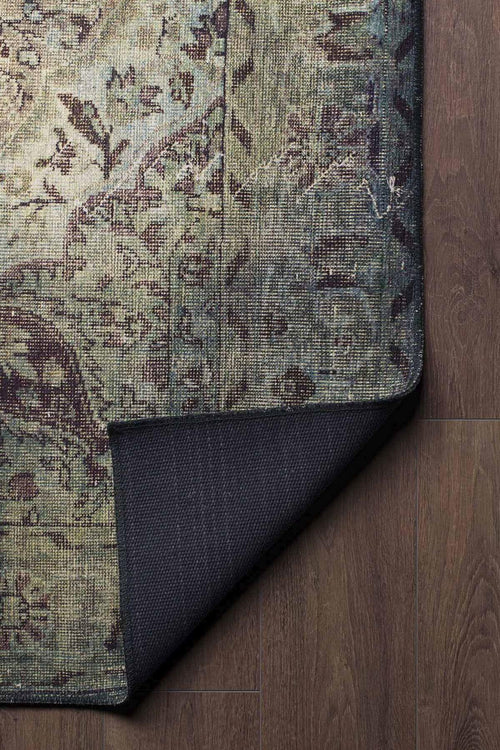 Digital Print Area Rug - Green Medallion Cotton Soft Microfiber Carpet