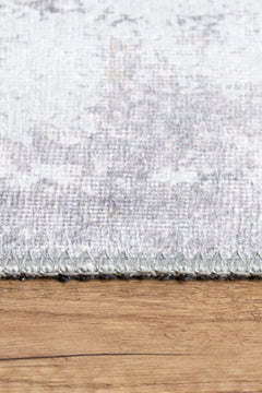 Modern Cotton Area Rug – Washable Non Slip Grey Soft Microfiber Carpet