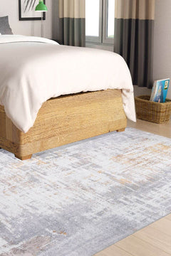 Modern Cotton Area Rug – Washable Non Slip Grey Soft Microfiber Carpet