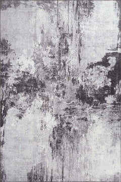 Modern Cotton Area Rug – Washable Non Slip Grey Soft Microfiber Carpet