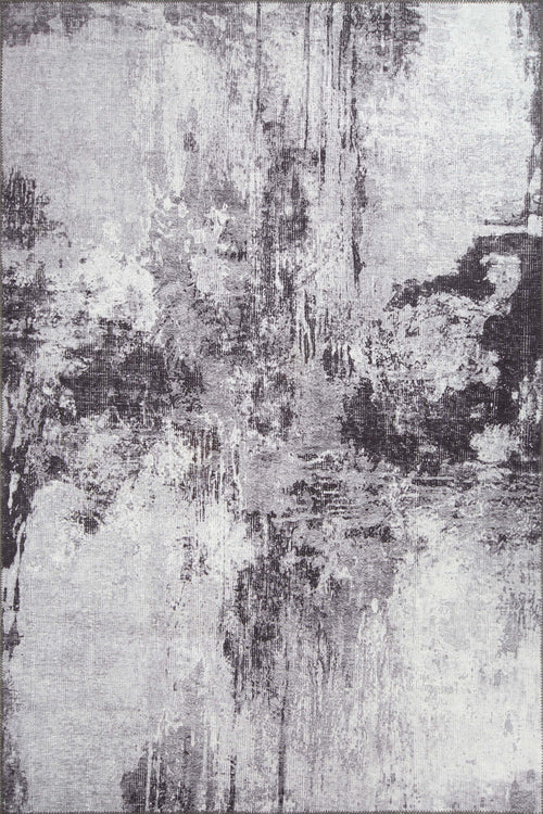 Modern Cotton Area Rug – Washable Non Slip Grey Soft Microfiber Carpet