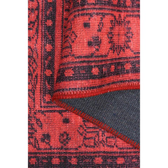 Red Medallion Area Rug - Washable Non Slip Cotton Decorative Living Room Carpet