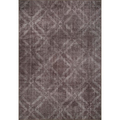 Geometric Area Rug - Washable Non Slip Brown Cotton Area Rug | Soft Dust Resistant Carpet