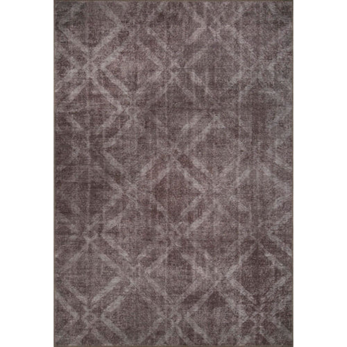 Geometric Area Rug - Washable Non Slip Brown Cotton Area Rug | Soft Dust Resistant Carpet