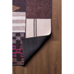 Patchwork Area Rug - Brown Cotton Washable Non Slip Soft Microfiber Carpet