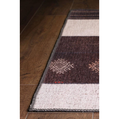 Patchwork Area Rug - Brown Cotton Washable Non Slip Soft Microfiber Carpet