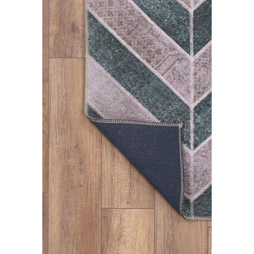 Green Geometric Area Rug – Washable Non Slip Cotton Area Rug with Soft Microfiber