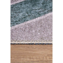 Green Geometric Area Rug – Washable Non Slip Cotton Area Rug with Soft Microfiber