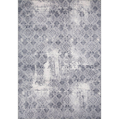 Grey Geometric Area Rug - Washable Non Slip Cotton Microfiber Carpet