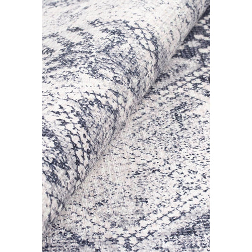 Grey Geometric Area Rug - Washable Non Slip Cotton Microfiber Carpet