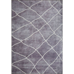 Grey Geometric Area Rug – Washable Non Slip Cotton Area Rug with Soft Microfiber