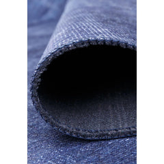 Digital Print Area Rug – Washable Non Slip Navy Blue Patchwork Floor Rug