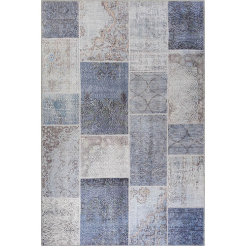 Patchwork Cotton Area Rug - Washable Non Slip Microfiber Decorative Floor Covering