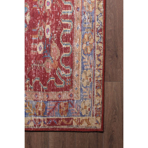 Ethnic Cotton Area Rug - Washable Non Slip Red Decorative Soft Microfiber Carpet
