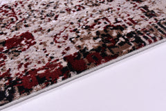 Alaina Burgundy Frame Machine Made Area Rug