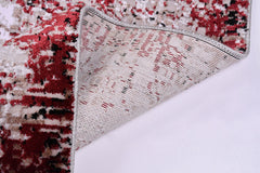 Alaina Burgundy Frame Machine Made Area Rug