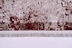 Alaina Burgundy Frame Machine Made Area Rug