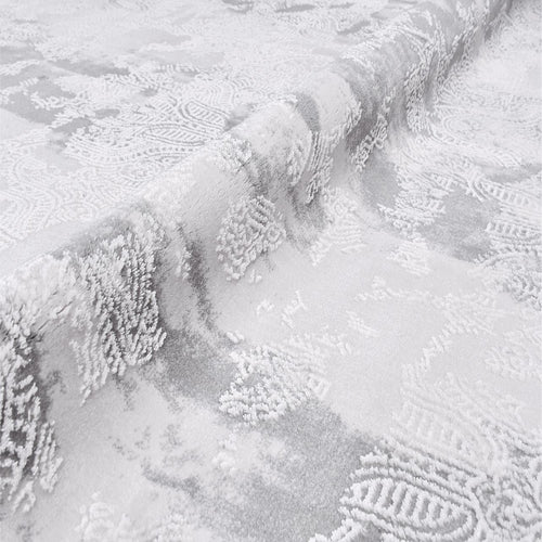 Modern Bamboo Area Rug – Grey Machine Made Rug With Soft Pile Carpet