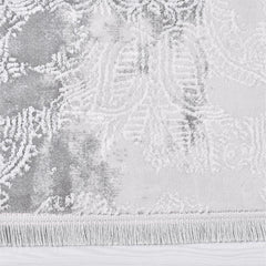 Modern Bamboo Area Rug – Grey Machine Made Rug With Soft Pile Carpet