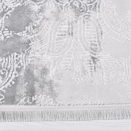 Modern Bamboo Area Rug – Grey Machine Made Rug With Soft Pile Carpet